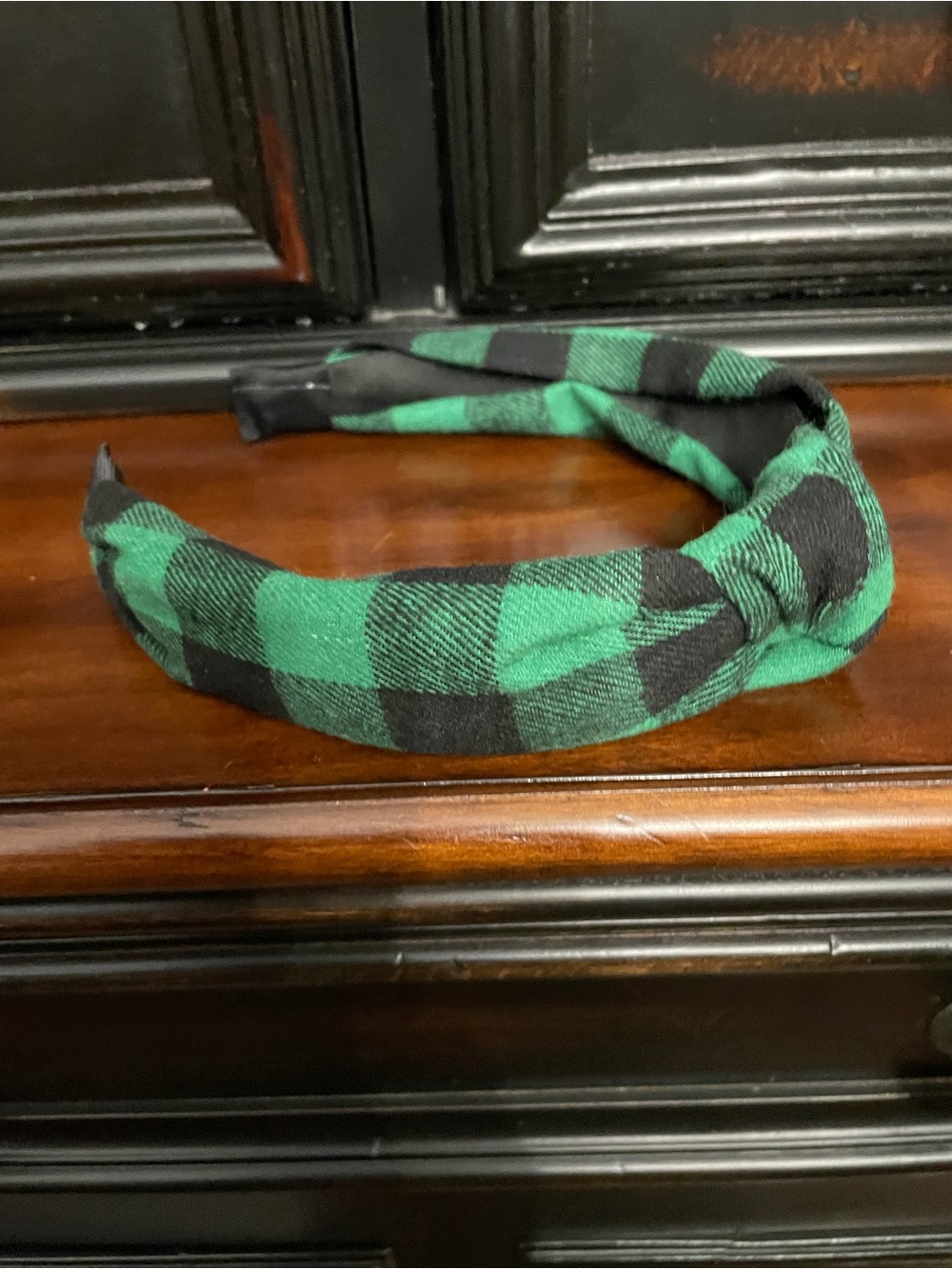 Buffalo Plaid Padded Headband - Green and Black nwot